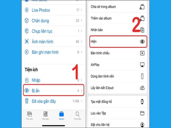 Cách hiện ảnh bị ẩn trên iPhone?